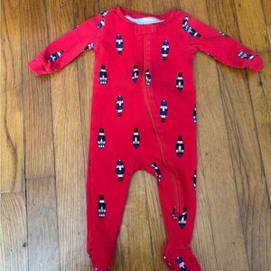 Janie and Jack Red Nutcracker Kids Footie
